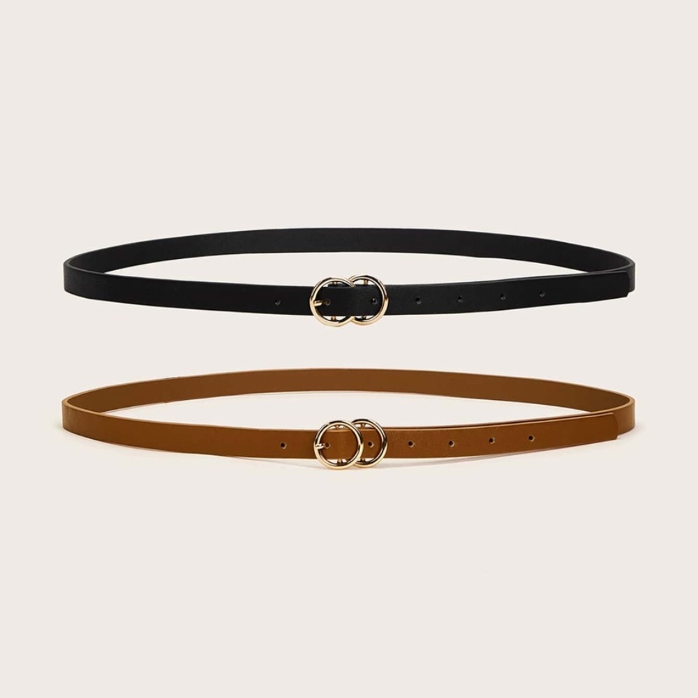 Classic skinny Double circle belt set - Picture 2 of 4